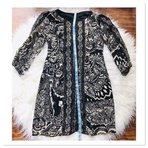 Nanette Lepore Silk Jack Dress Key Hole Front Lace Black Cream Size 4